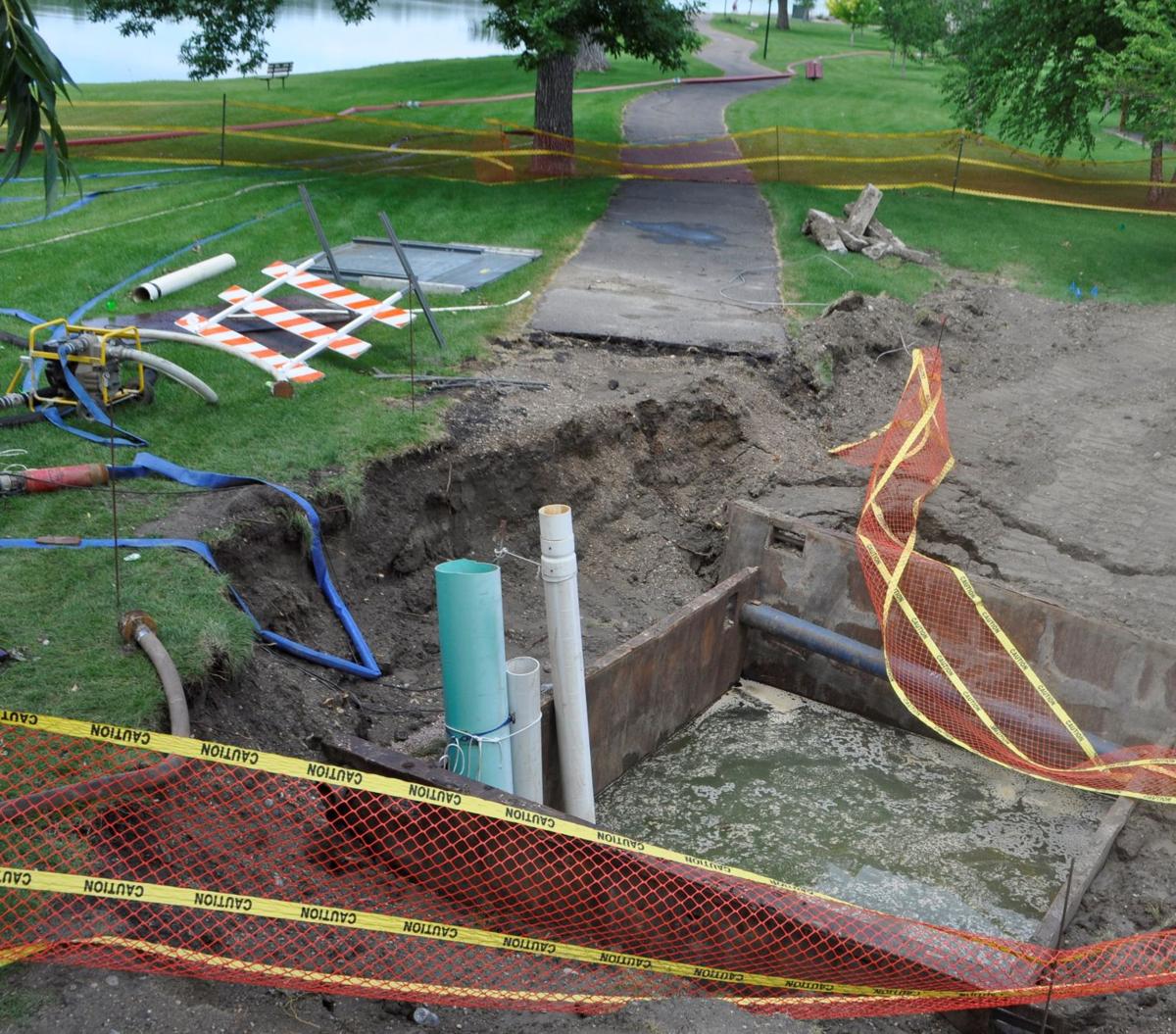 Work On Sinkhole Sewer Pipe Fix Unfinished Local News