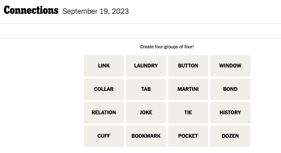 Connections' Hints and Answers for NYT's Tricky Word Game on