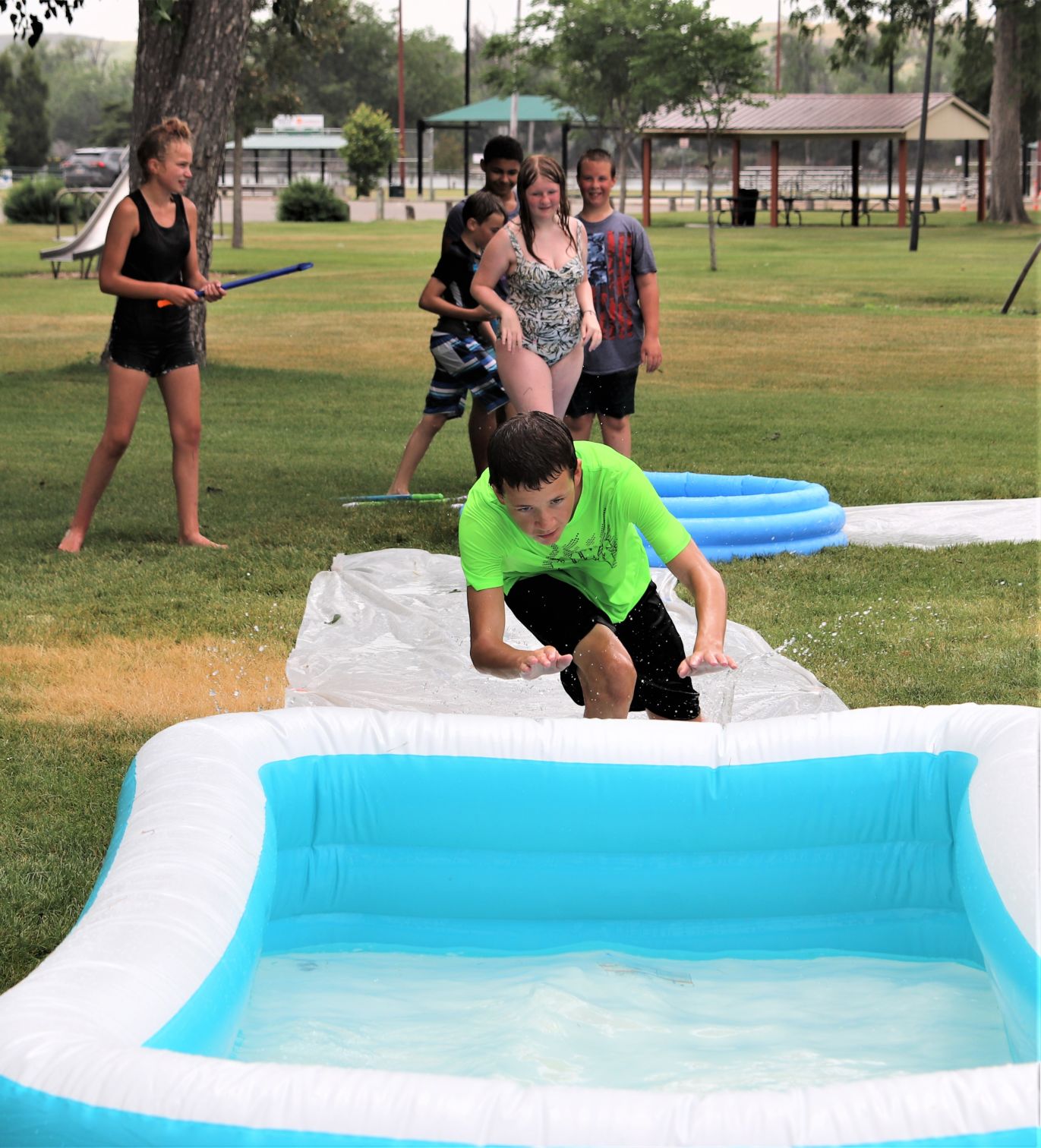 wet slip and slide soccer