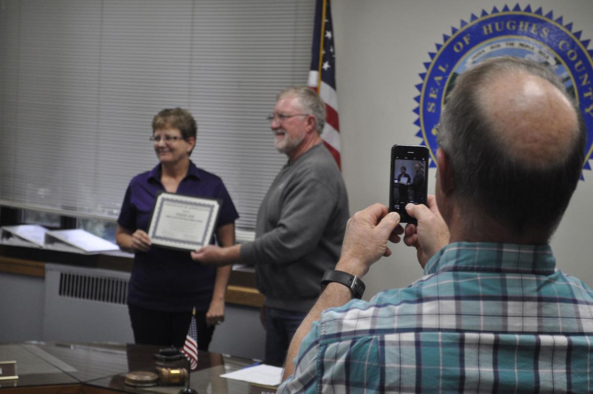 Hughes County register of deeds honored for 40 years of service Local