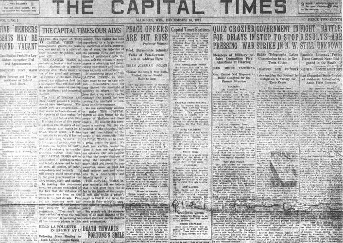 First edition of the Cap Times — December 13, 1917