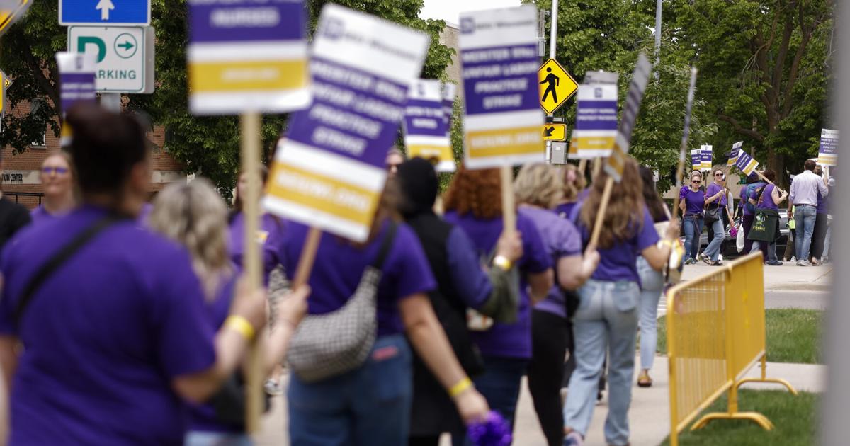 Striking Meriter nurses call out hospital over threat to strip insurance | Health Striking Meriter nurses call out hospital over threat to strip insurance | Health