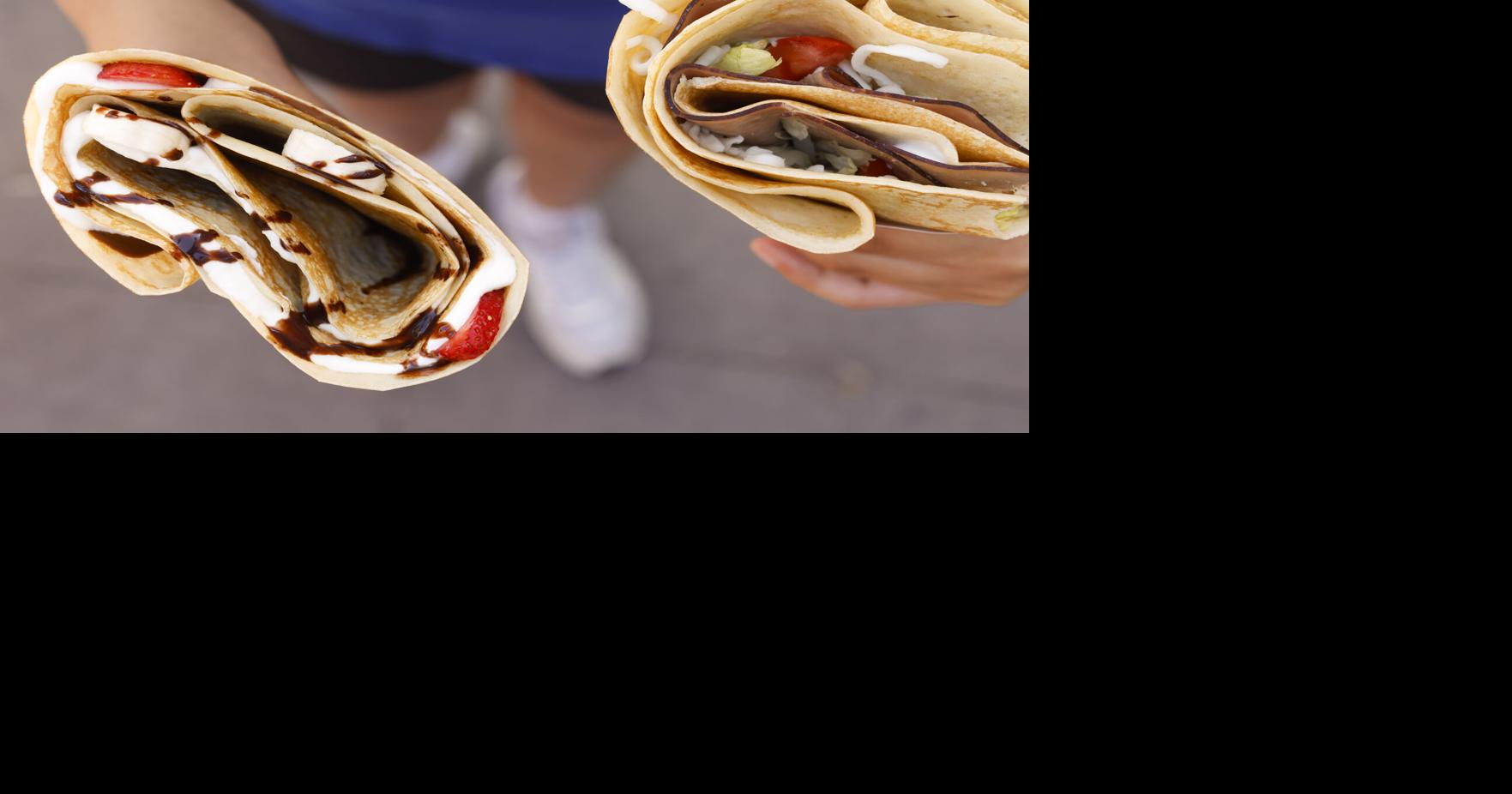 Try the Pulled Pork Crepe at Bradbury’s Coffee in Madison