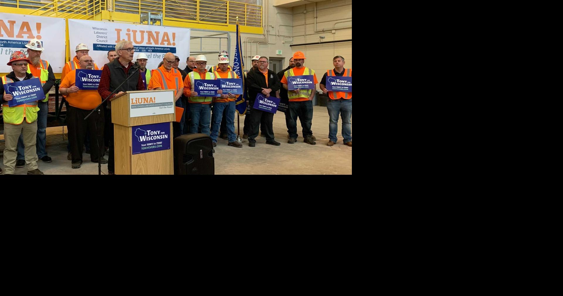 Wisconsin Laborers' District Council endorses Evers in reelection bid