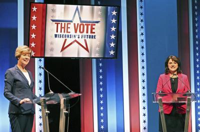 Tammy Baldwin, Leah Vukmir debate, AP photo (copy)