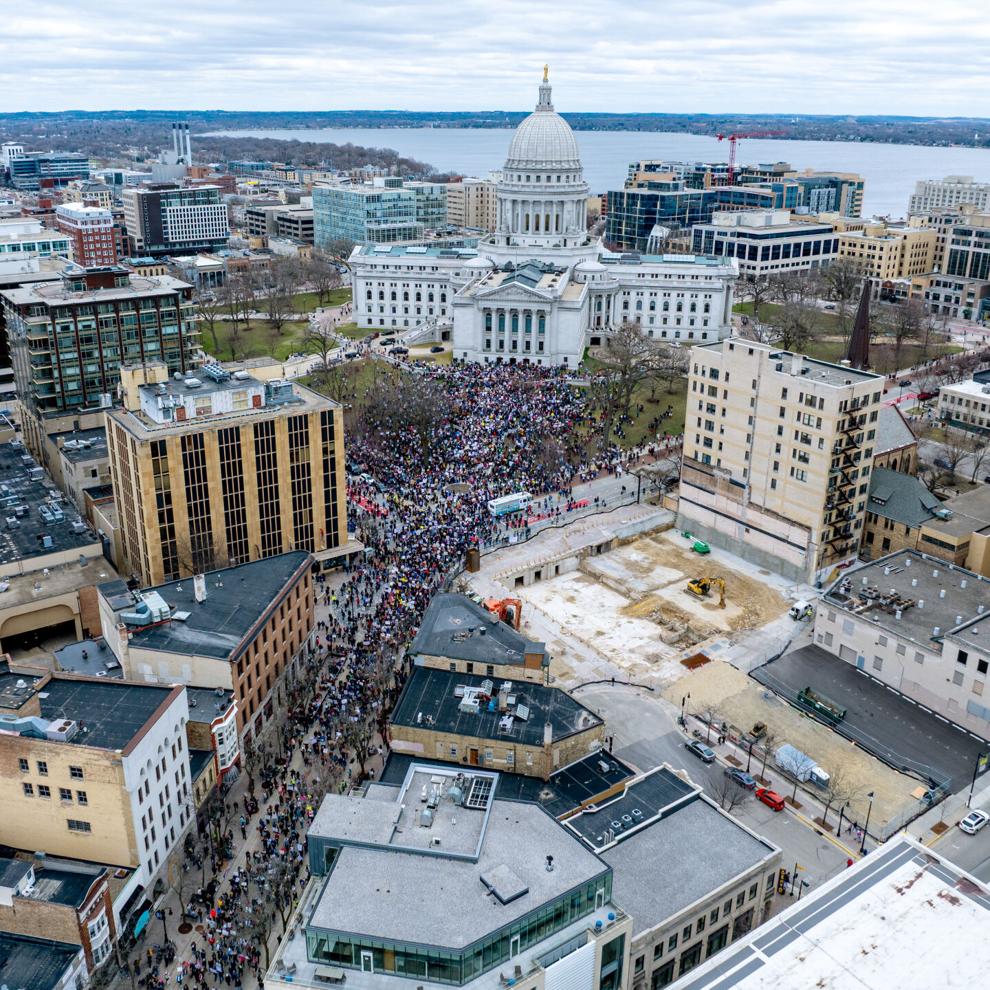 In Madison protest, thousands send messages of all kinds to Trump, Elon ...