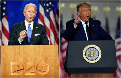 Joe Biden and Donald Trump mashup, AP generic file photos (copy)