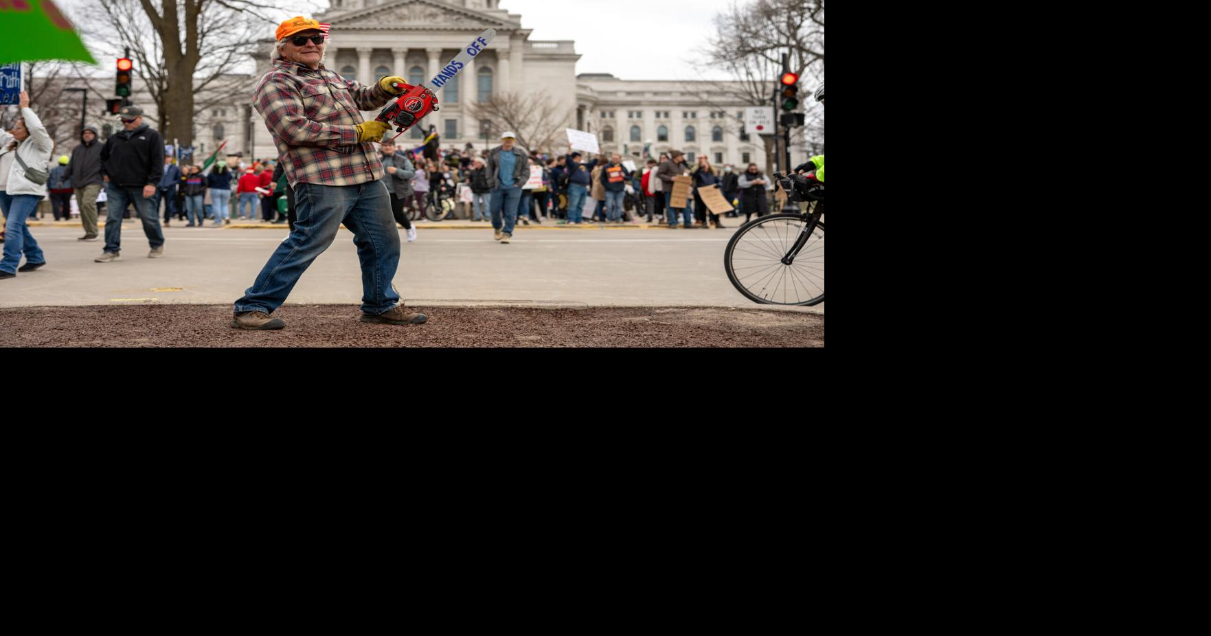 In Madison protest, thousands send messages of all kinds to Trump, Elon ...
