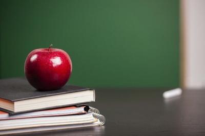 School book and apple (copy)