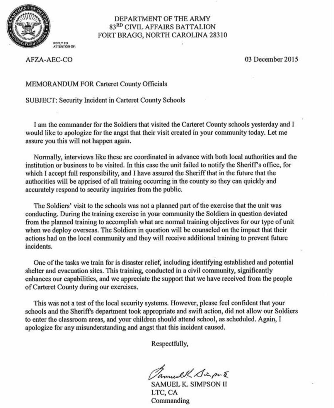 Full Apology Letter Carolinacoastonline