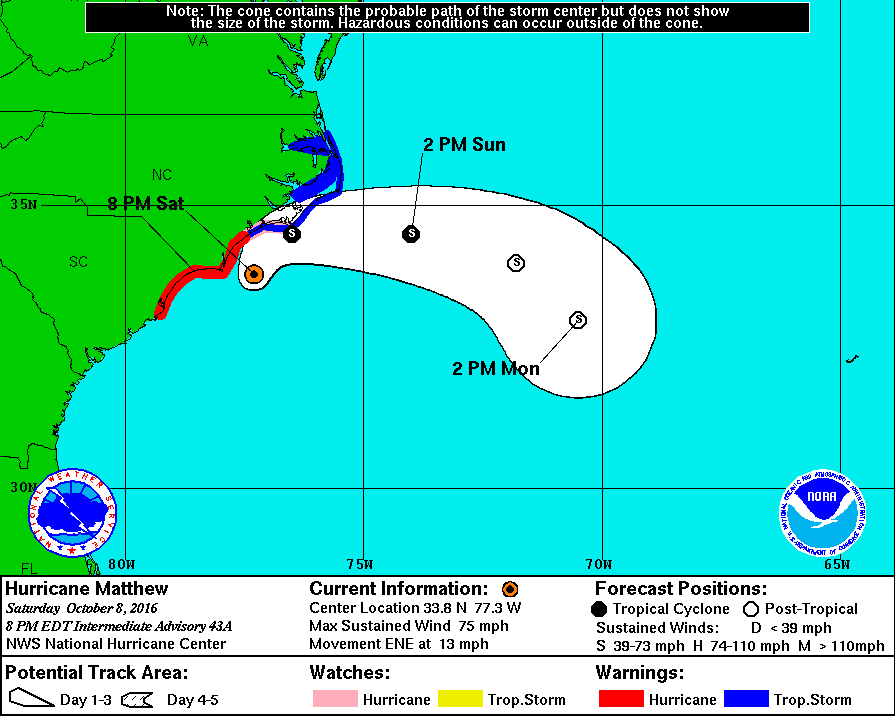 Matthew moves offshore | News | carolinacoastonline.com