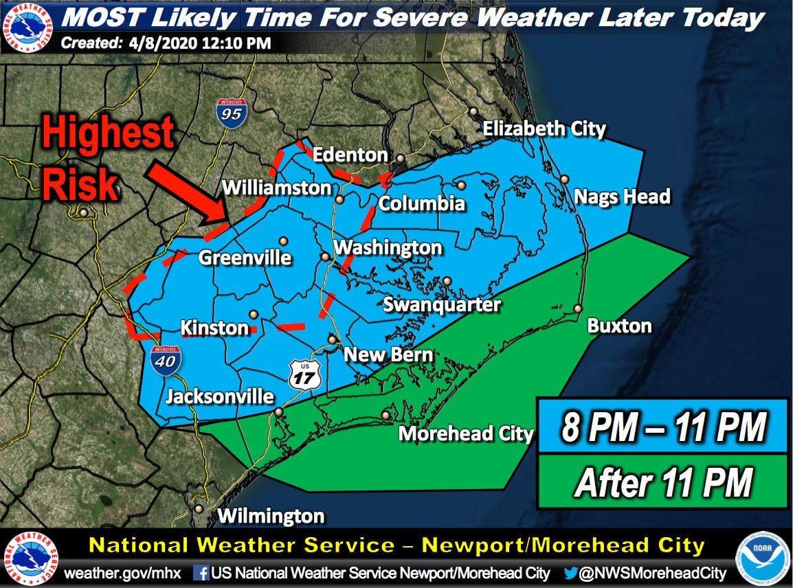NWS forecasts overnight storms for Carteret County, offers new online