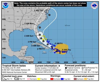 Tropical Storm Isaias Forms May Affect Nc Coast News Carolinacoastonline Com