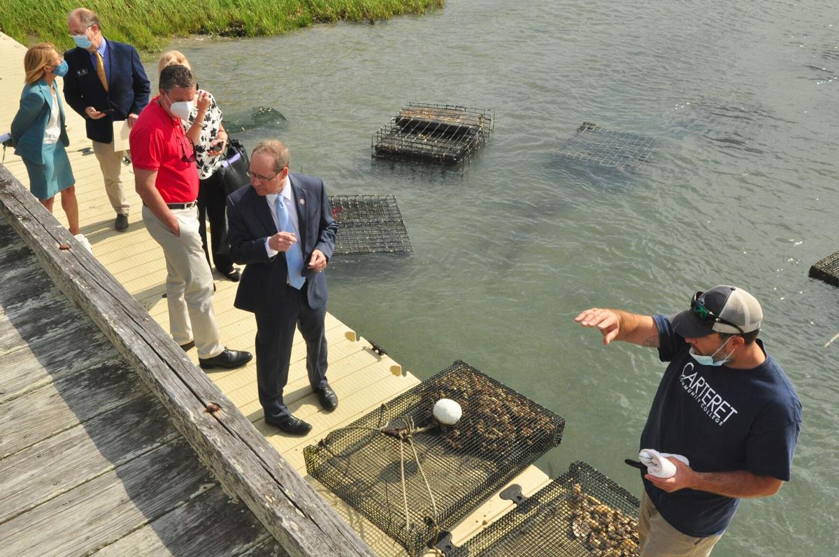 US Rep. Murphy tours Carteret Community College programs, living shoreline