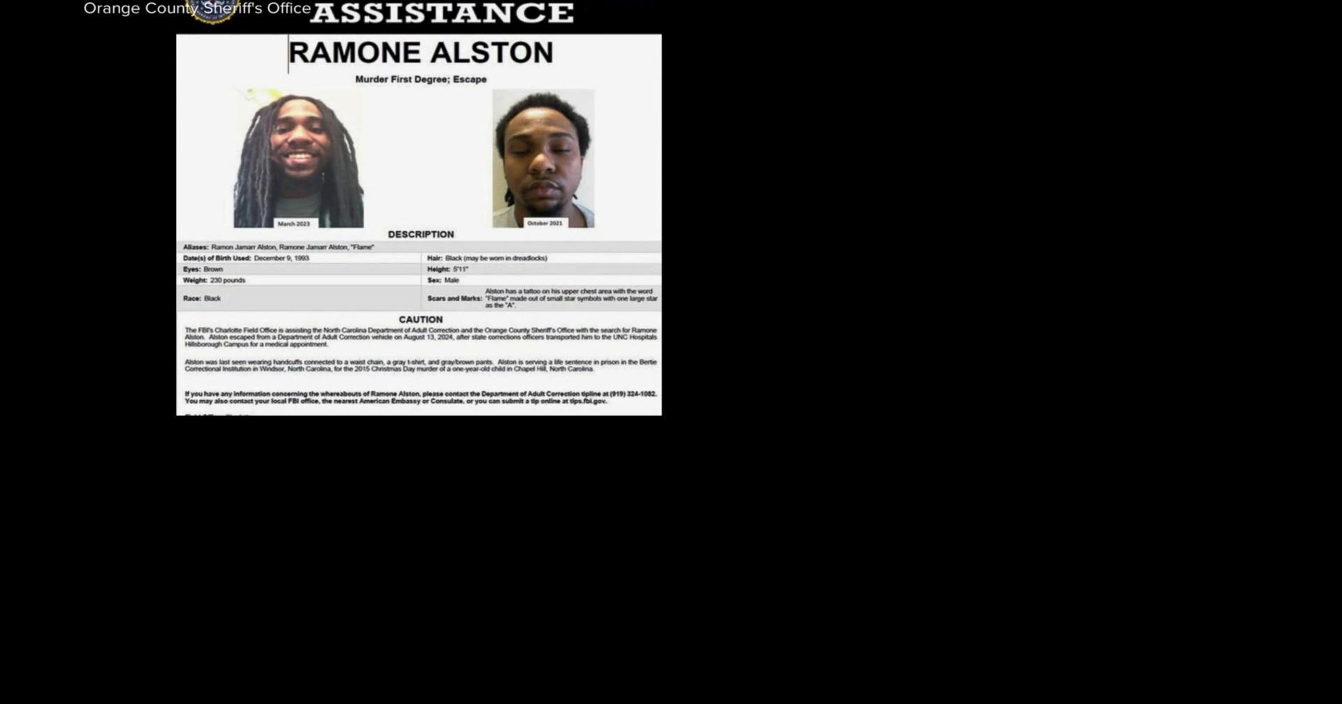 Prisoner serving life for murder who escaped in North Carolina has been ...