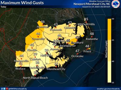 Nws Forecasts Strong Winds From Zeta Late Thursday Early Friday News Carolinacoastonline Com