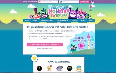 FREE TODAY: Teach Your Monster to Read - the award winning phonics game