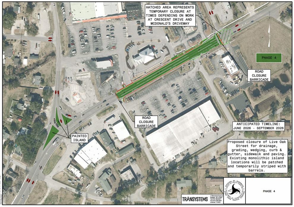 Street closures coming monday for NC 101 Roundabout Phase 4 work