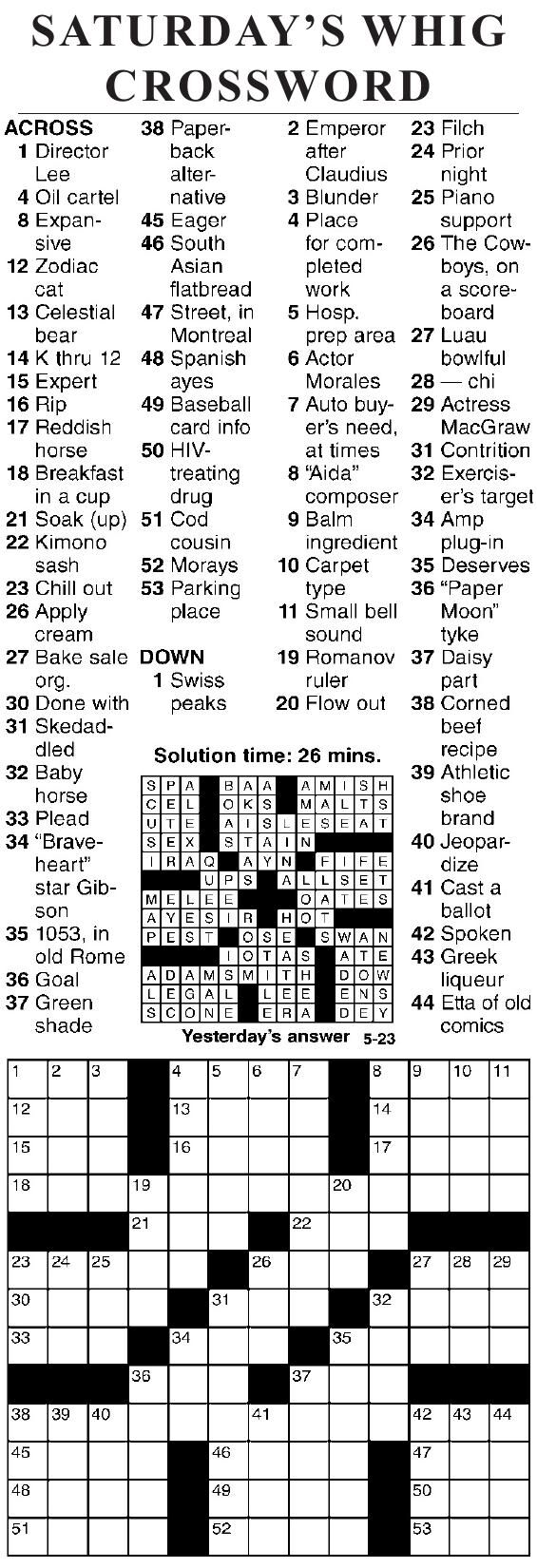 0523 crossword | Crosswords | cecildaily.com
