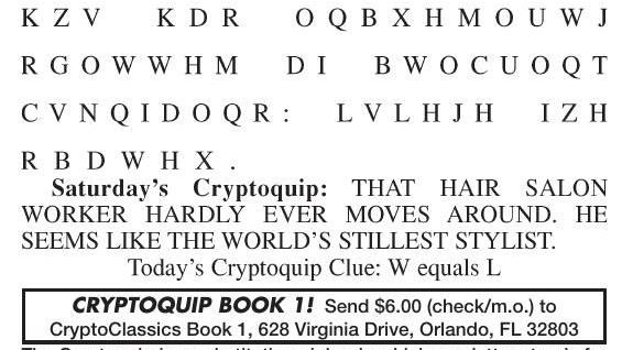 Printable Cryptoquips - Printable Word Searches