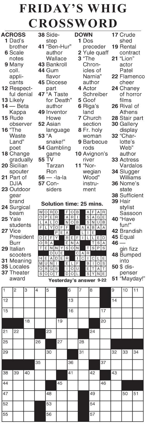 0922 crossword | Crosswords | cecildaily.com