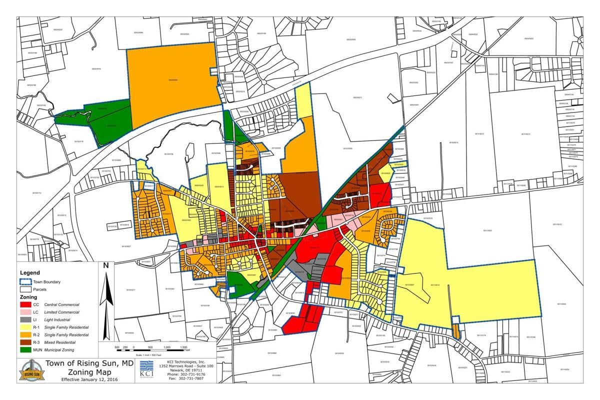 Rising Sun zoning map