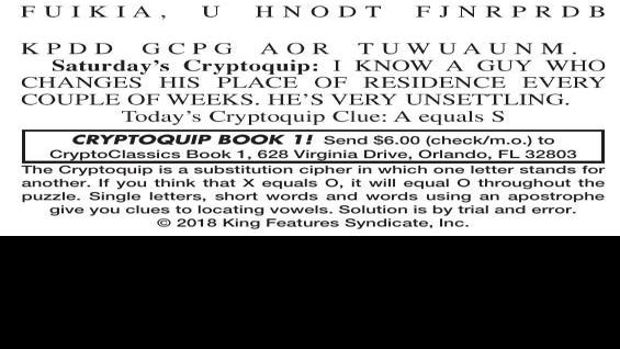 011419 Cryptoquip | Cryptoquip | cecildaily.com