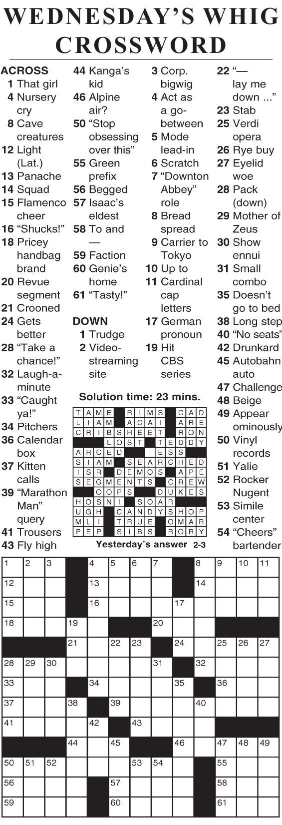 0203 crossword Crosswords cecildaily