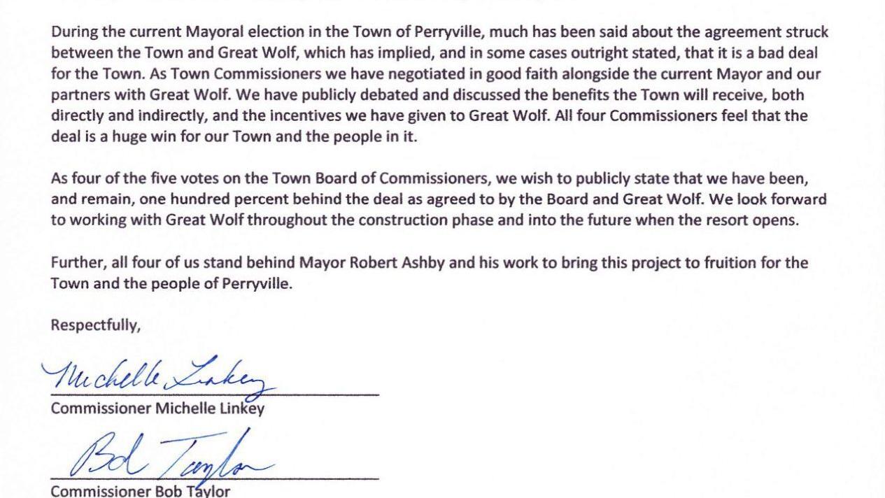 Perryville commissioners, mayoral candidate lock horns over Great Wolf Lodge - Vimarsana News