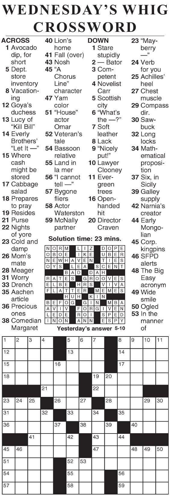 0510 crossword Crosswords cecildaily com