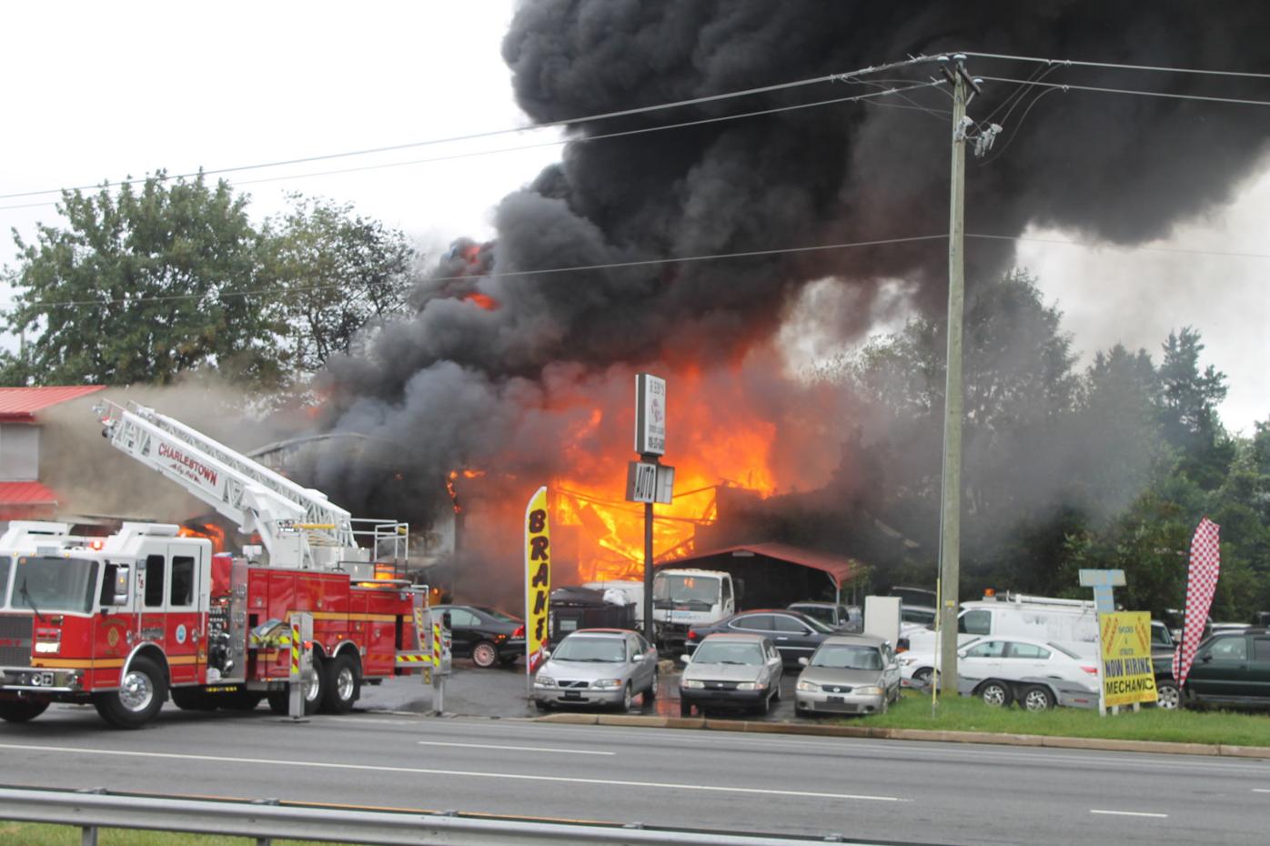 Blaze Rips Through Auto Shop Near North East Police And Fire News Cecildaily Com