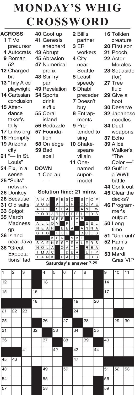 Quick crossword 15829