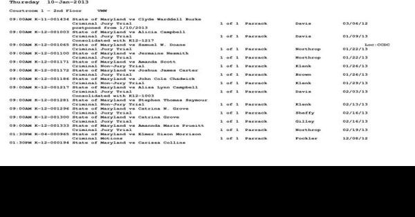 Court docket for Thursday Jan 10 Daily Docket cecildaily com