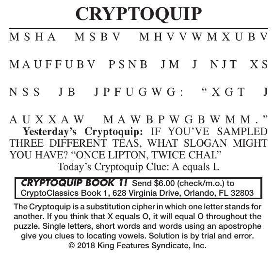 082218 Cryptoquip Cryptoquip cecildaily com
