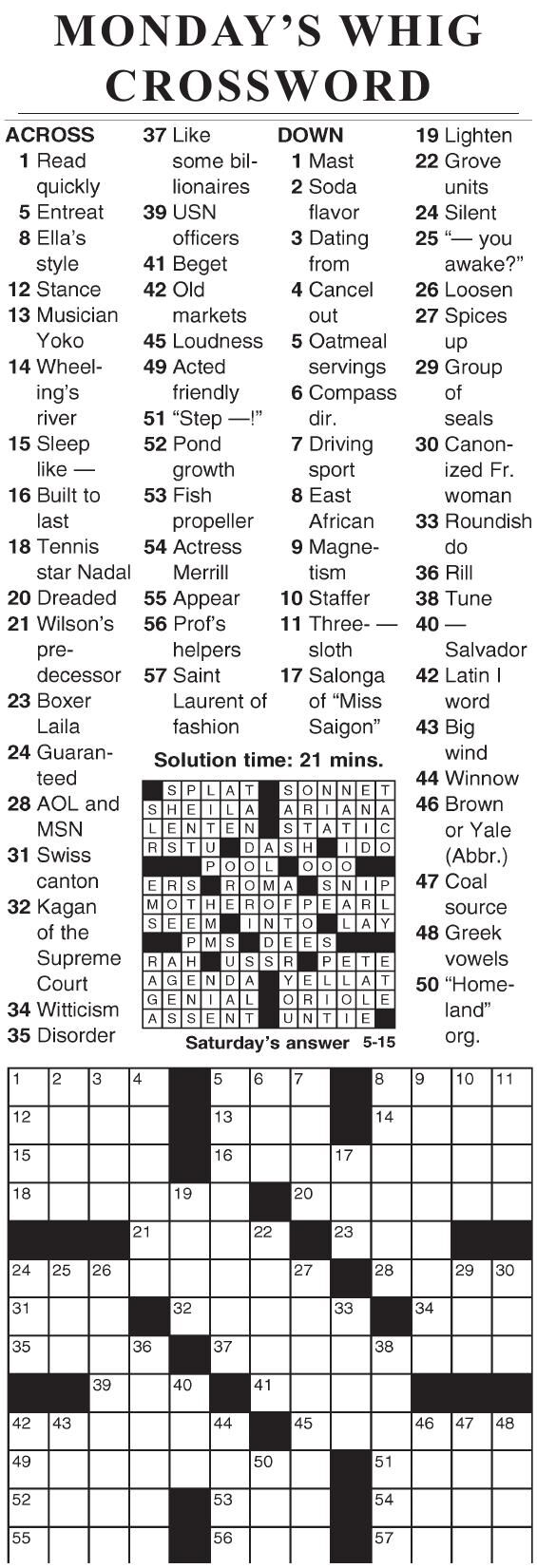 0515 crossword Crosswords cecildaily com