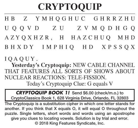 011619 Cryptoquip Cryptoquip