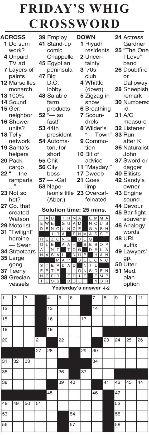 0402 crossword | Crosswords | cecildaily.com