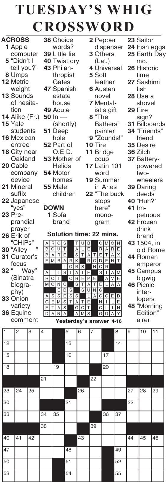 0416 crossword | Crosswords | cecildaily.com