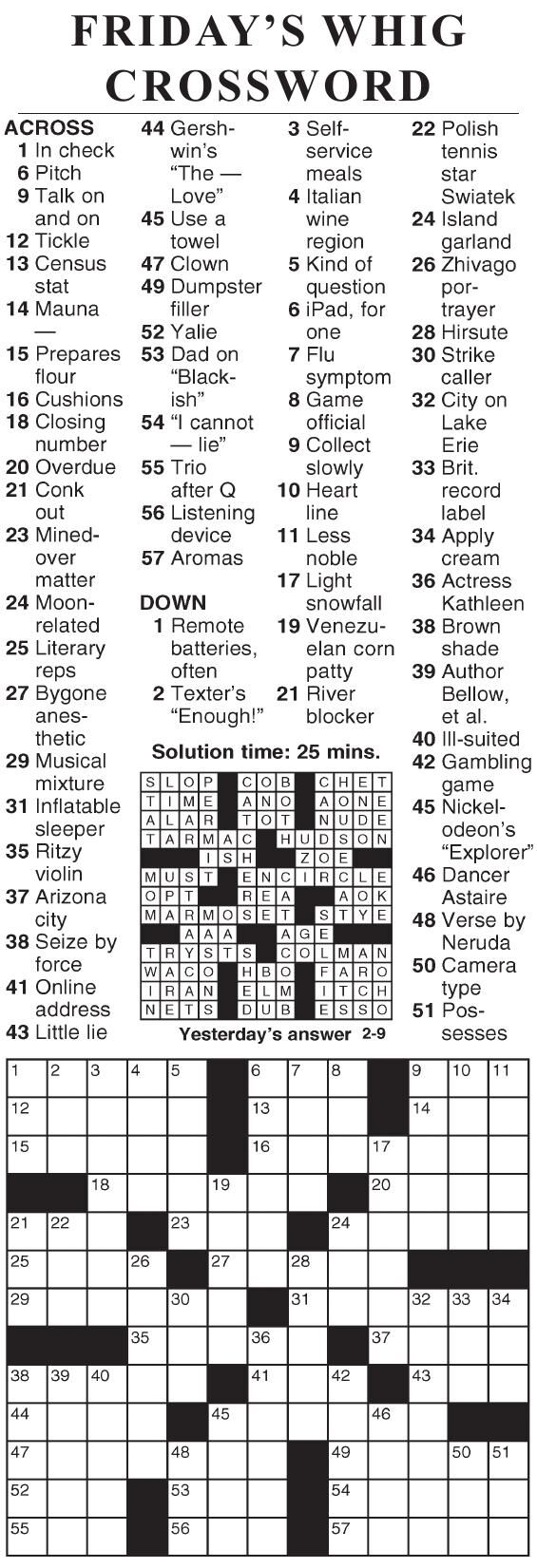 0209 crossword | Crosswords | cecildaily.com