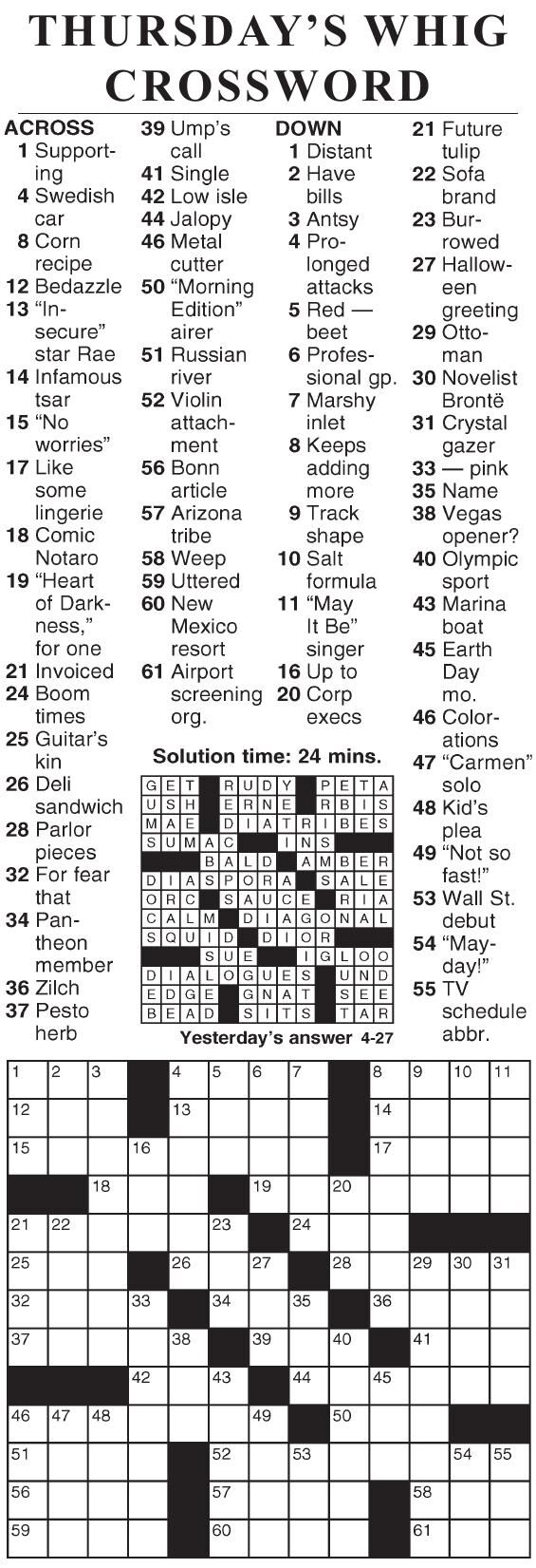 0427 crossword | Crosswords | cecildaily.com