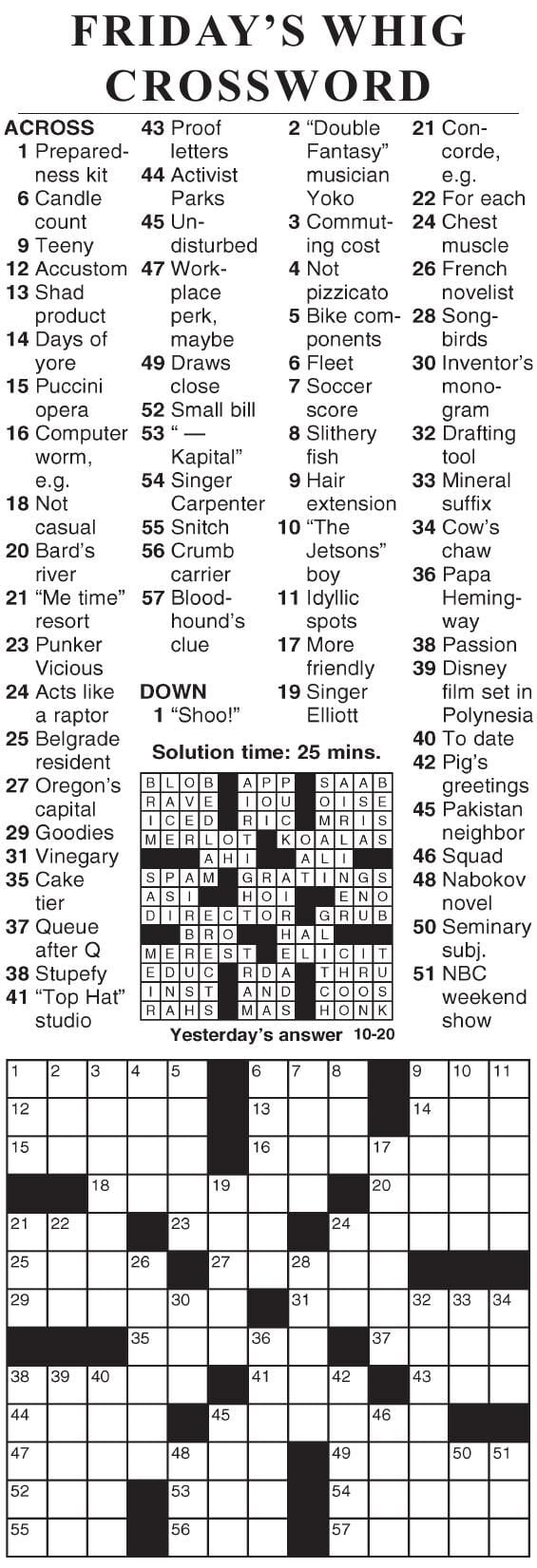 1020 crossword | Crosswords | cecildaily.com