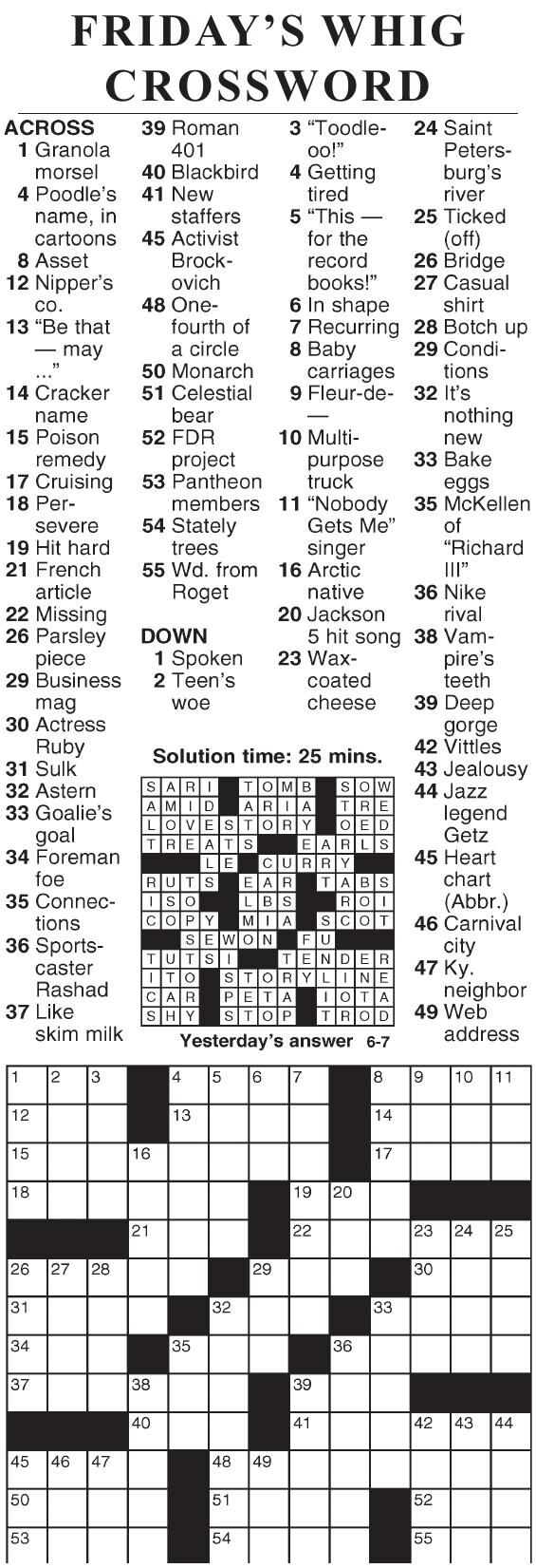 0607 crossword | Crosswords | cecildaily.com