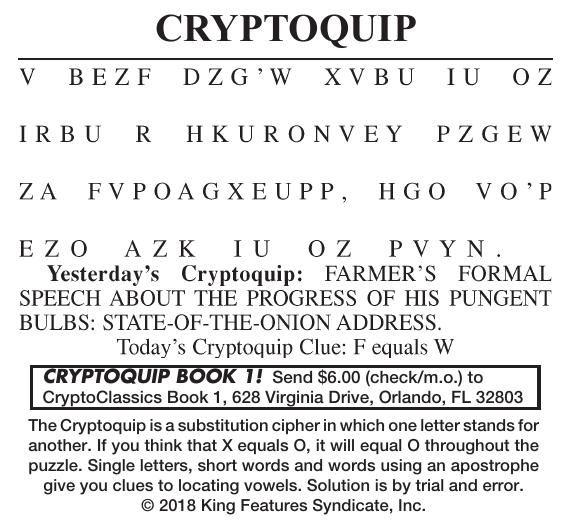 072118 Cryptoquip | Cryptoquip | cecildaily.com