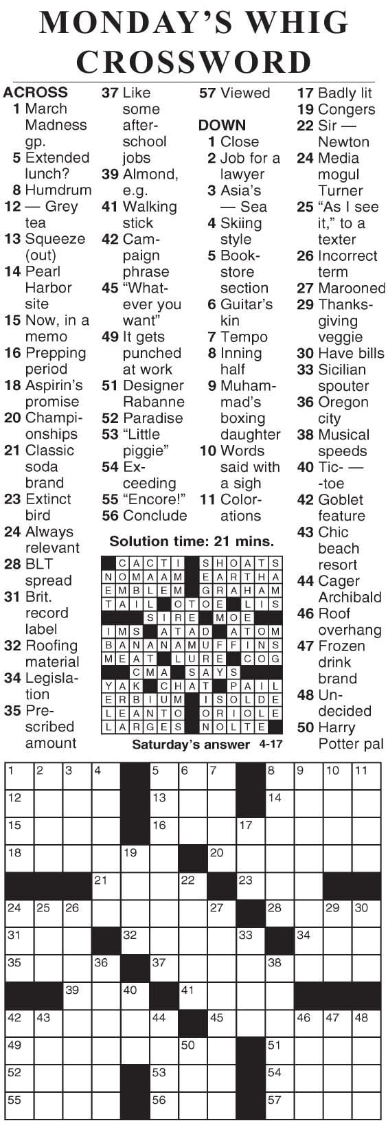 0417 crossword | Crosswords | cecildaily.com