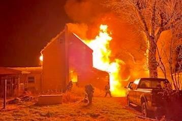 House fire near Rising Sun