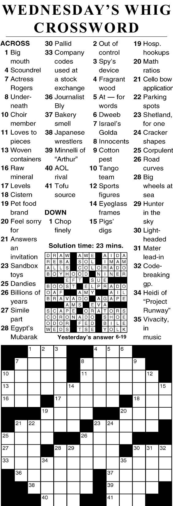 061919 crossword Crosswords cecildaily com