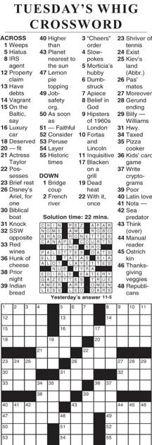 1105 crossword | Crosswords | cecildaily.com