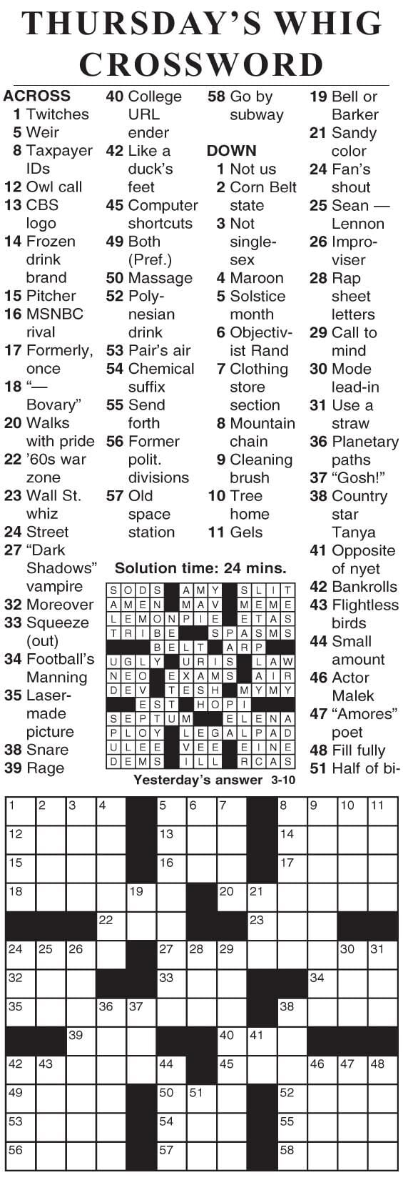0310 crossword Crosswords cecildaily com