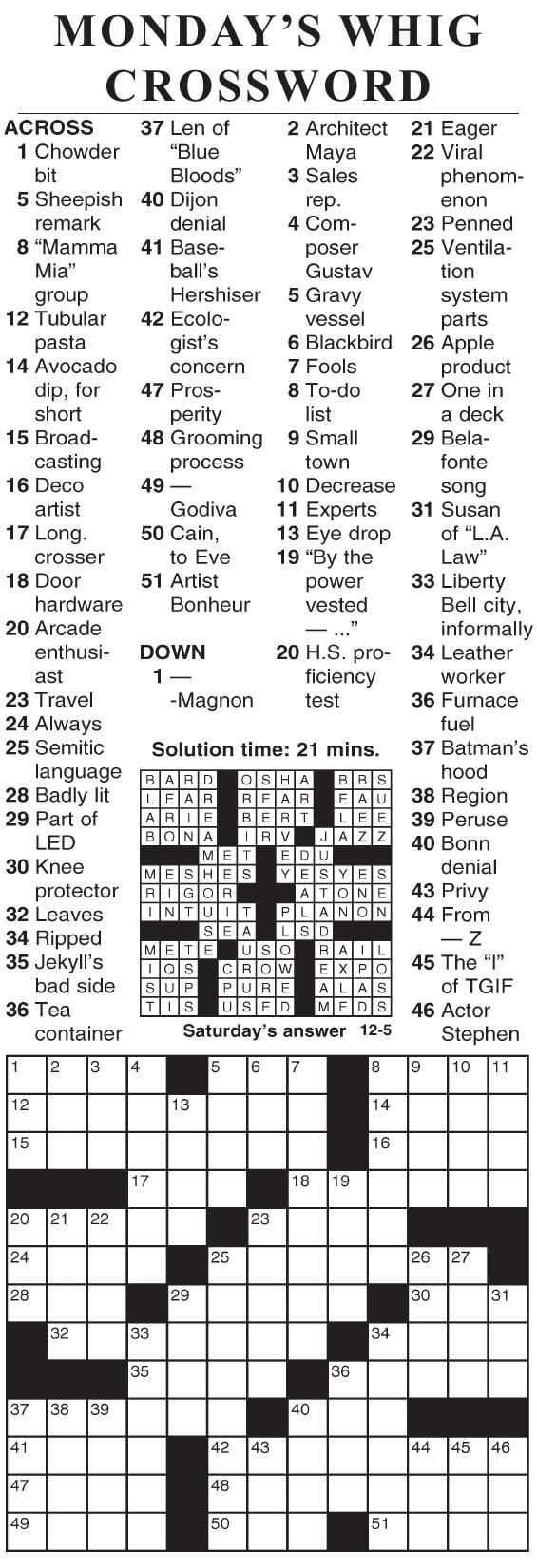 1205 crossword Crosswords cecildaily com