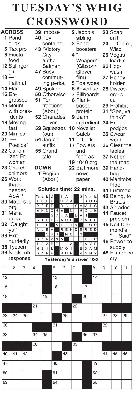 1003 crossword Crosswords